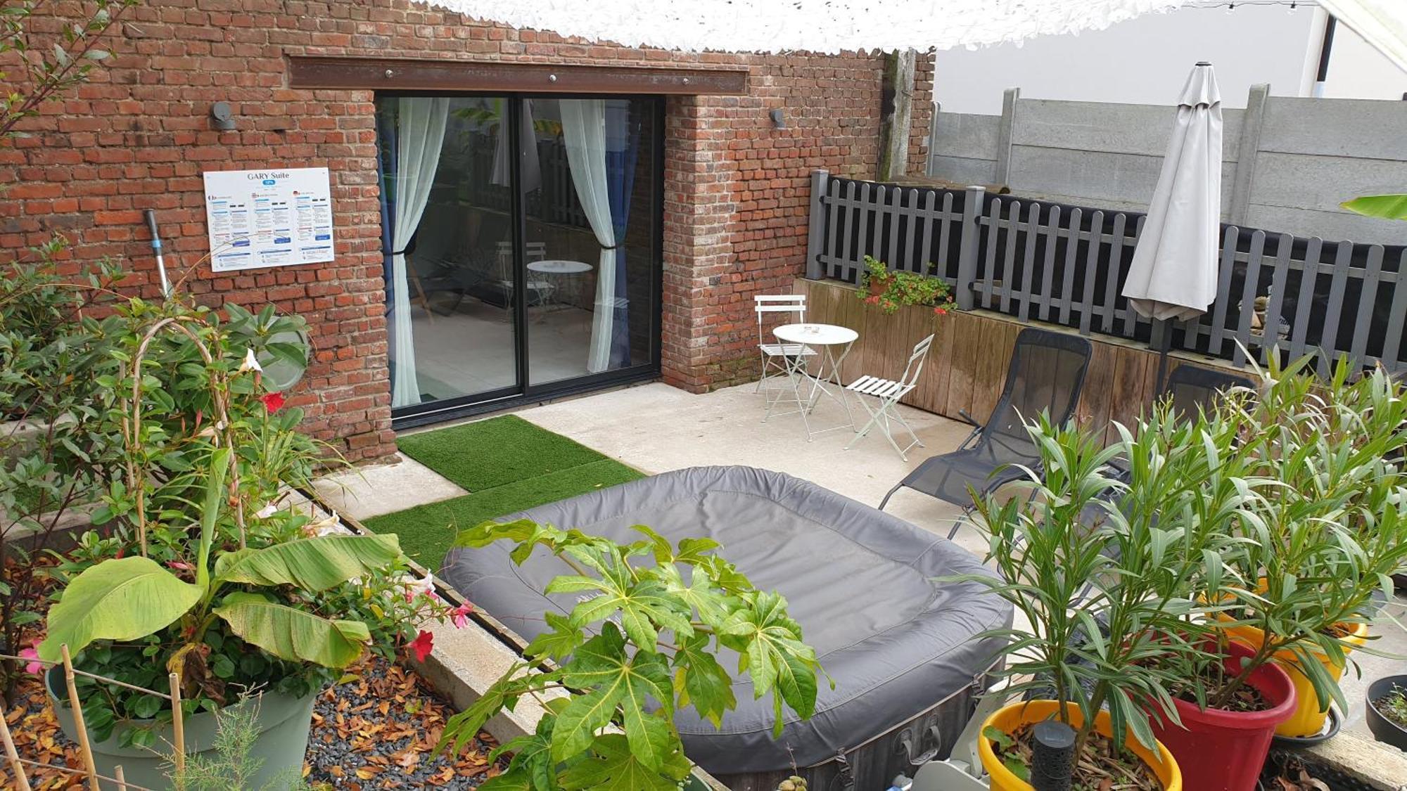 Gary Suite - Studio Cosy, Spa Et Jardin Privatif A 4 Min De Cambrai Awoingt Exteriör bild